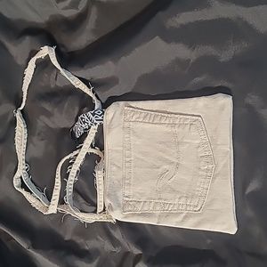 Upcycled denim cross body purse